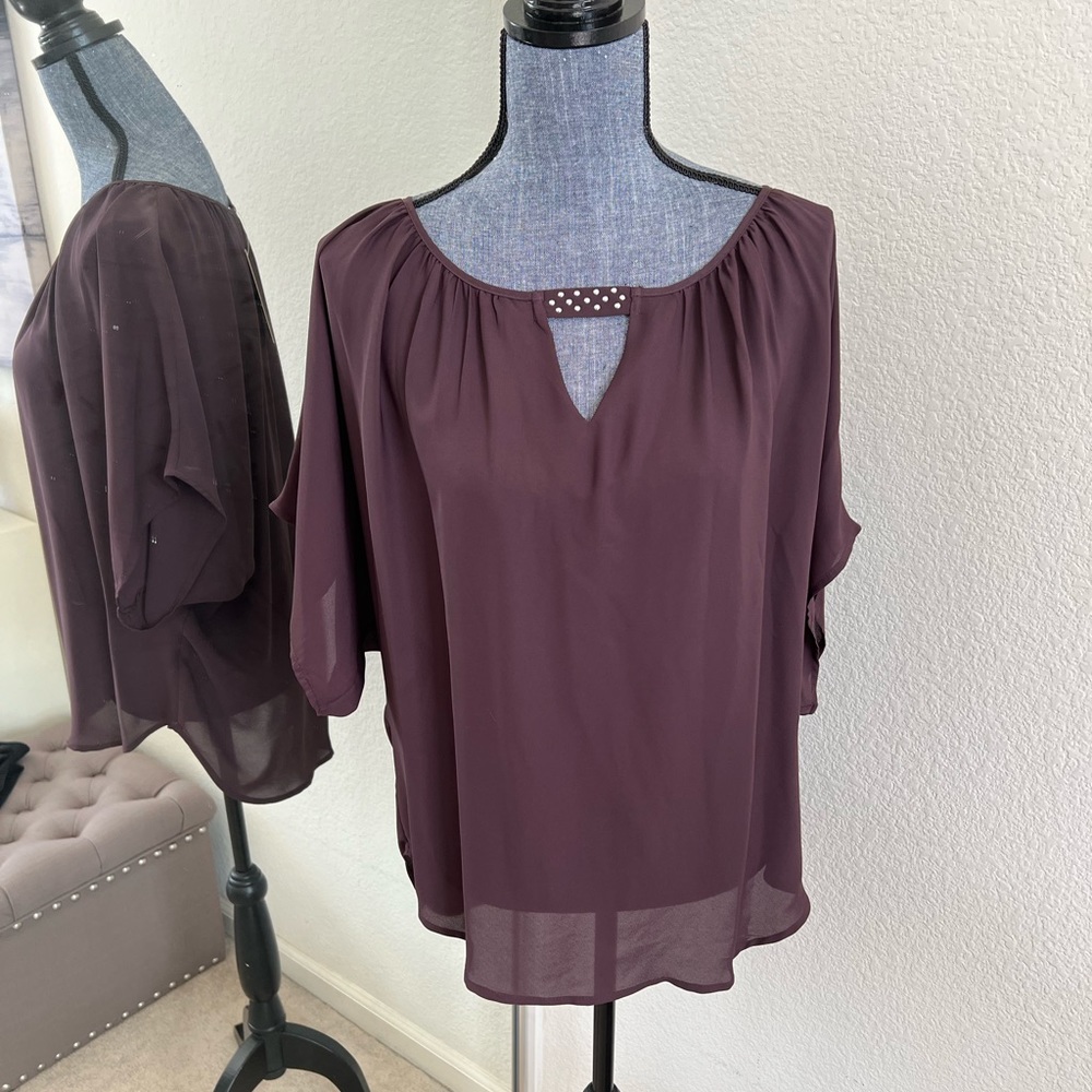 NWT Daniel Rainn Aubergine Tunic Top